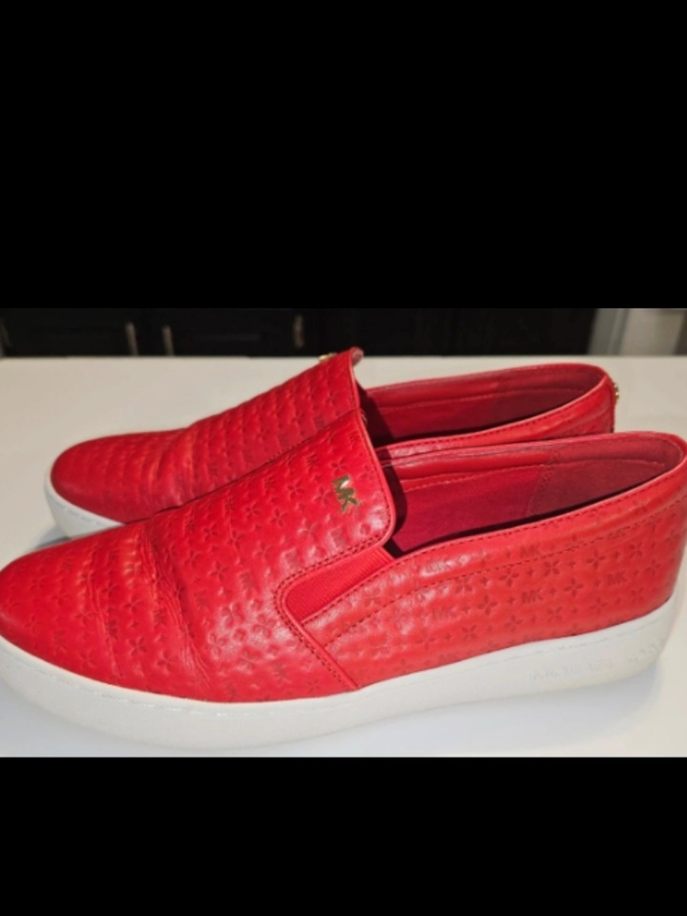 Michael Kors Red Quilted Slip-On Loafers